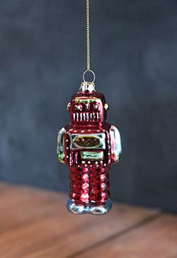 Robot Ornament - Red