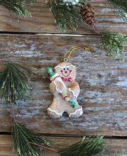 Glittered Gingerbread Ornament with Rolling Pin