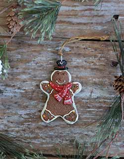Gingerbread Boy Ornament with Polka Dot Scarf