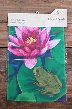 Frog on Lily Pad Garden Flag