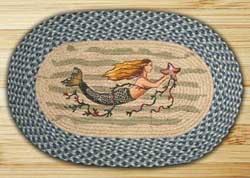 Mermaid Oval Patch Braided Rug