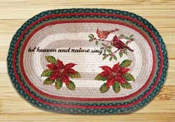 Woodland Christmas Oval Patch Braided Rug
