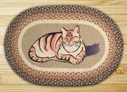 Cat Nap Oval Patch Braided Rug