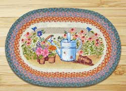 Planting Time Oval Patch Braided Rug