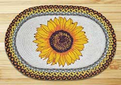 Sunflower Oval Patch Braided Rug