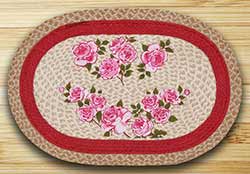 French Rose Oval Patch Rug