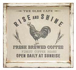Rise and Shine Rooster Framed Sign