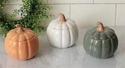Pumpkin Shaped Covered Bowl