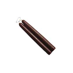 6 inch Chestnut Brown Mole Hollow Taper Candles (Set of 2)