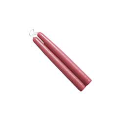 6 inch Colonial Pink Mole Hollow Taper Candles (Set of 2)