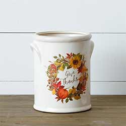 Give Thanks Pottery Crock