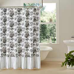 Annie Portabella Floral Ruffled Shower Curtain