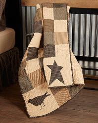 Kettle Grove Crow & Star Quilted Throw