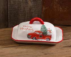 Farmhouse Christmas Covered Butter Dish