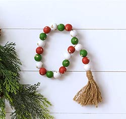 Farmhouse Christmas Beads with Tassel