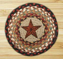 Earth Rugs Barn Star Braided Jute Tablemat - Round (10 inch)
