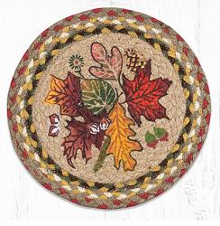 Earth Rugs Autumn Leaves Braided Tablemat - Round (10 inch)