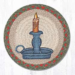 Holiday Candle Braided Tablemat - Round (10 inch)