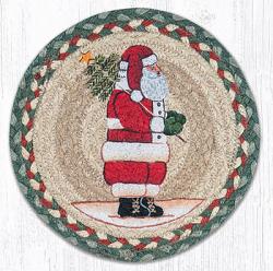 Earth Rugs Santa Braided Tablemat - Round (10 inch)