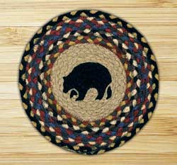 Black Bear Braided Tablemat - Round (10 inch)