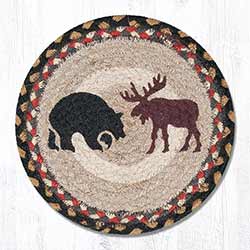 Earth Rugs Bear/Moose Braided Tablemat - Round (10 inch)