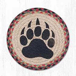 Earth Rugs Bear Paw Braided Tablemat - Round (10 inch)
