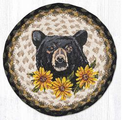Bear Floral Braided Tablemat - Round (10 inch)