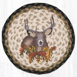 Deer Floral Braided Tablemat - Round (10 inch)