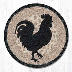 Rooster Silhouette Braided Tablemat - Round (10 inch)