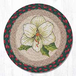 Christmas in Bloom Braided Tablemat - Round (10 inch)