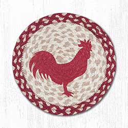 Red Rooster Braided Tablemat - Round (10 inch)