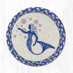 Blue Mermaid Braided Tablemat - Round (10 inch)