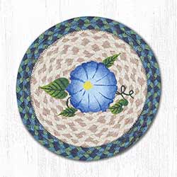 Blue Flower Braided Tablemat - Round (10 inch)