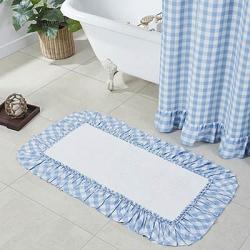 VHC Brands Annie Blue Buffalo Check Bathmat - 27 x 48 inch