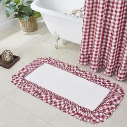 VHC Brands Annie Red Buffalo Check Bathmat - 27 x 48 inch