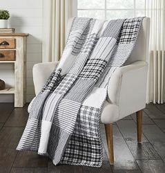 VHC Brands Sawyer Mill Black Block Quilted Throw