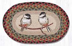 Chickadee Hand Braided Tablemat - Oval (10 x 15 inch)