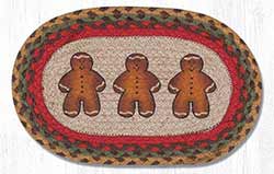 Gingerbread Man Hand Braided Tablemat - Oval (10 x 15 inch)