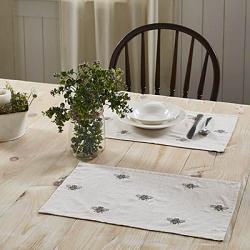 Embroidered Bee Placemats (Set of 6)