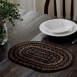 VHC Brands Black & Tan Braided 10 x 15 inch Placemat