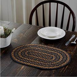 VHC Brands Black & Tan Braided 12 x 18 inch Placemat