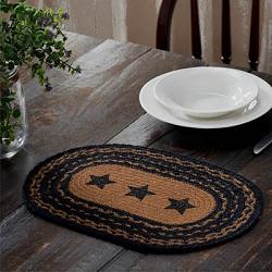 Black Star Braided 12 x 18 inch Placemat