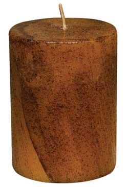 Mustard Primitive Pillar Candle - 3 x 4 inch