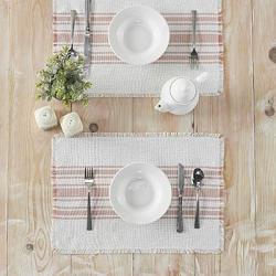 Antique Stripe Coral Indoor/Outdoor Placemats (Set of 6)