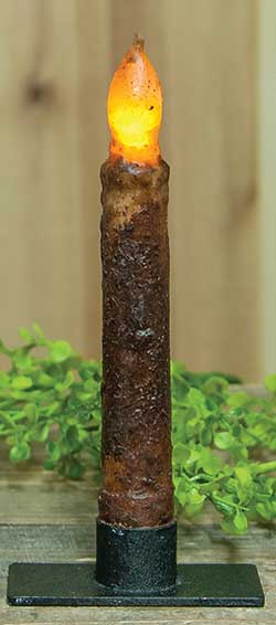 Burnt Mustard / Cinnamon Battery Taper Candle - 6 inch