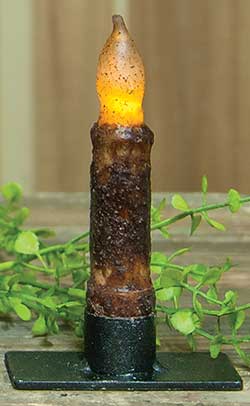 Burnt Mustard / Cinnamon Battery Taper Candle - 4 inch