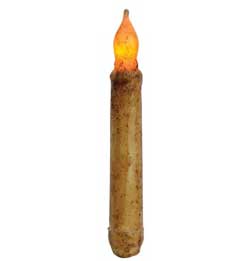 Burnt Ivory / Cinnamon Battery Taper Candle with Timer - 6 inch