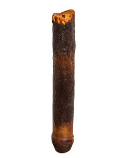 Primitive Drip Battery Taper Candle -  Burnt Mustard (6 inch)