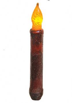 Burgundy / Cinnamon Battery Taper Candle - 6 inch