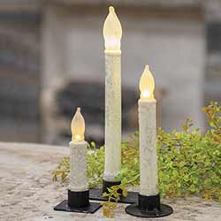 Rustic White 6 inch Timer Taper Candle